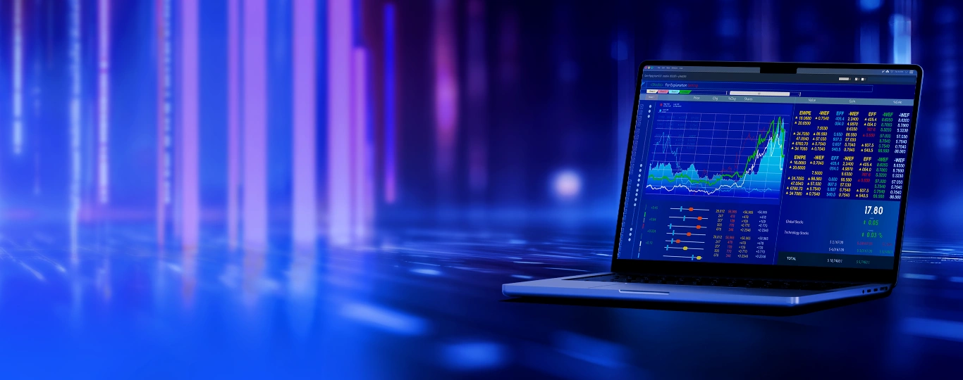 floating-laptop-bar-chart-with-marketing-performance-text-concept-as-sleek-vector-illustration