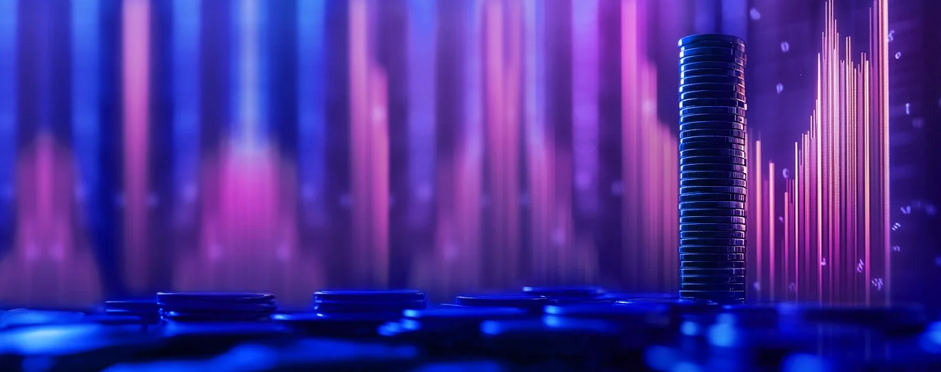 stack-coins-with-blue-background