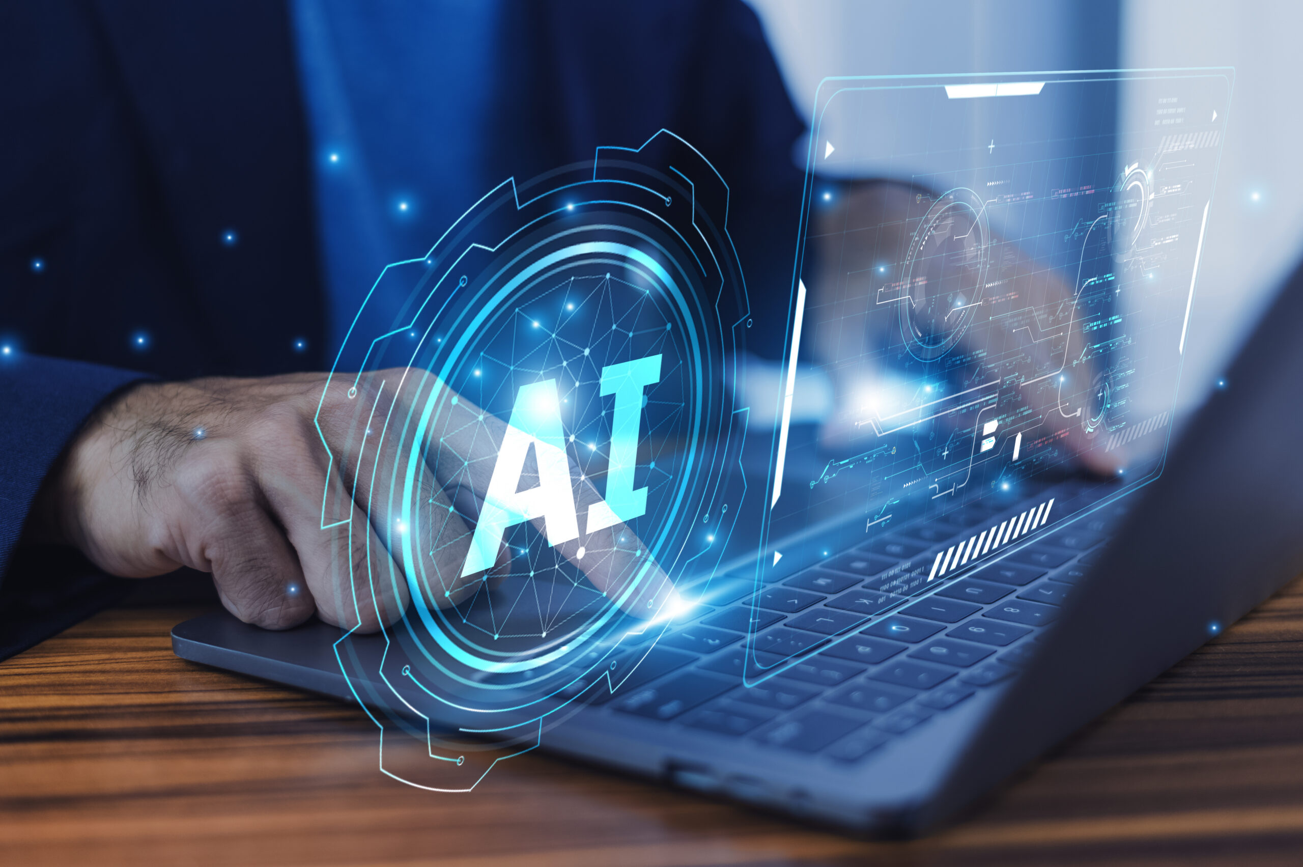 Businessman use Artificial Intelligence AI rapidly advancing technology of the future that will play a crucial role in every aspect of daily life.